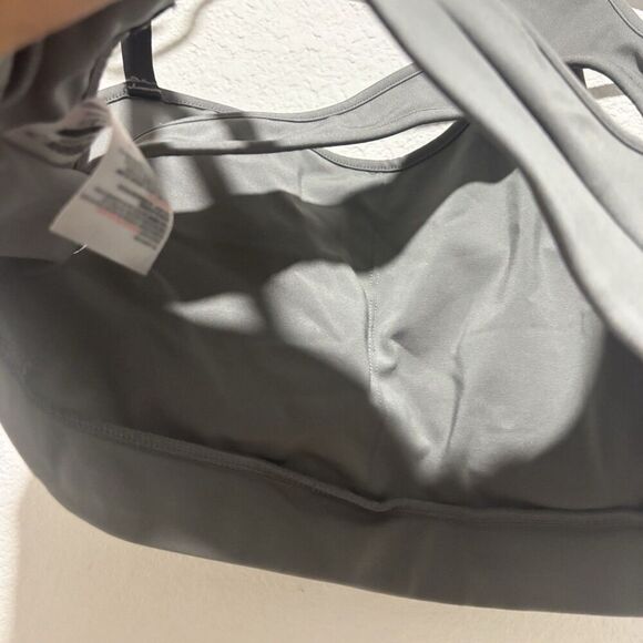 Gymshark Asymmetric Sports Bra Smokey Gray Black Light Support Size Medium - Picture 4 of 6